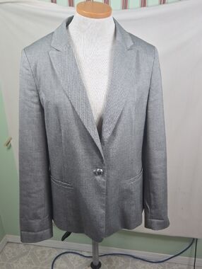 Ladies Kenneth Cole Classic Silver/Gray Blazer - Single Button